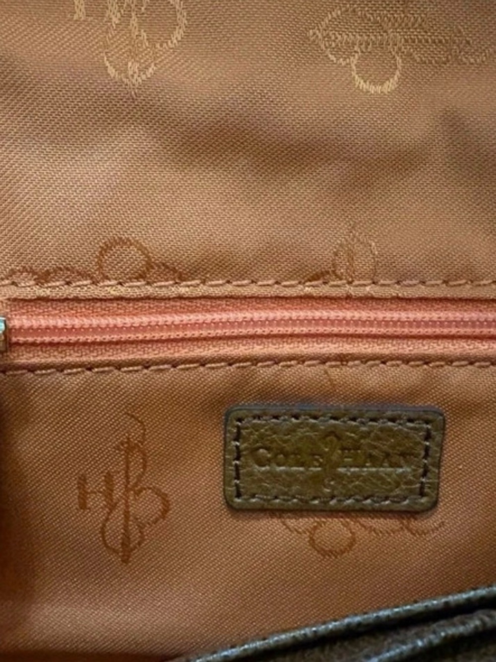 Cole Haan Two-Tone Brown Leather Wristlet / Wallet Clutch - Picture 5 of 7